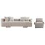 2- Piece Modern Verandah Chenille 112" Sofa and Accent Chair in Beige