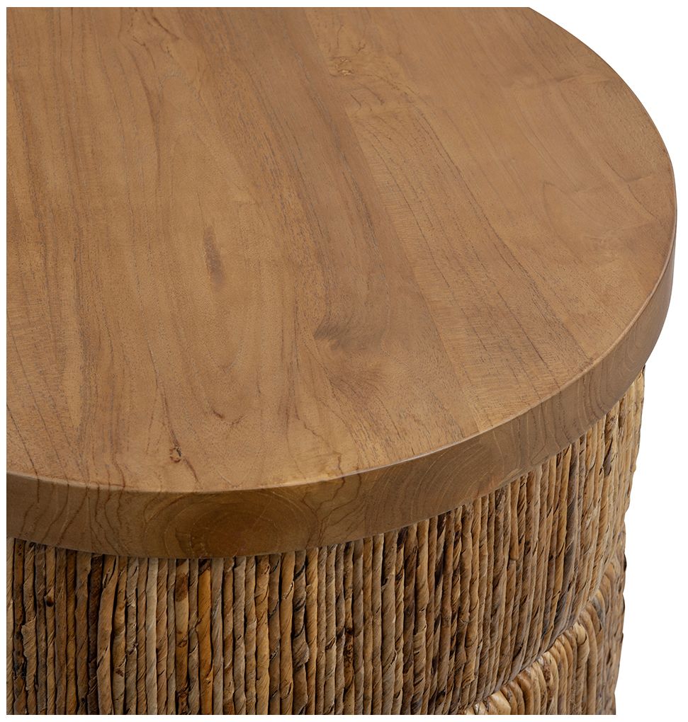 Thumbnail3 of 2 Piece Round Brown Solid Wood Accent_Nesting Tables Set more views