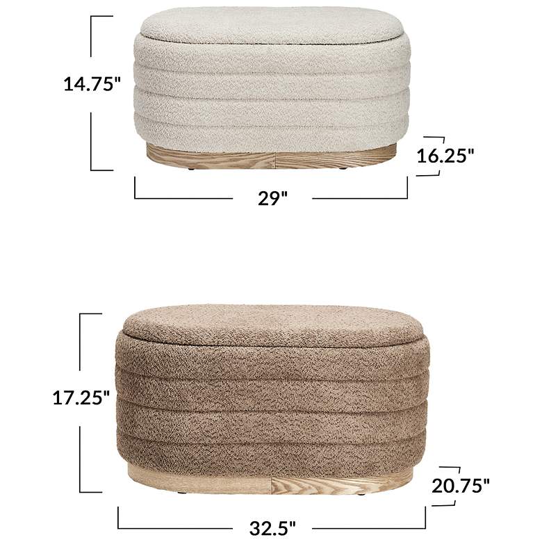 Image 2 2-Piece Upholstered Ottomans with Storage and Wood Bases more views