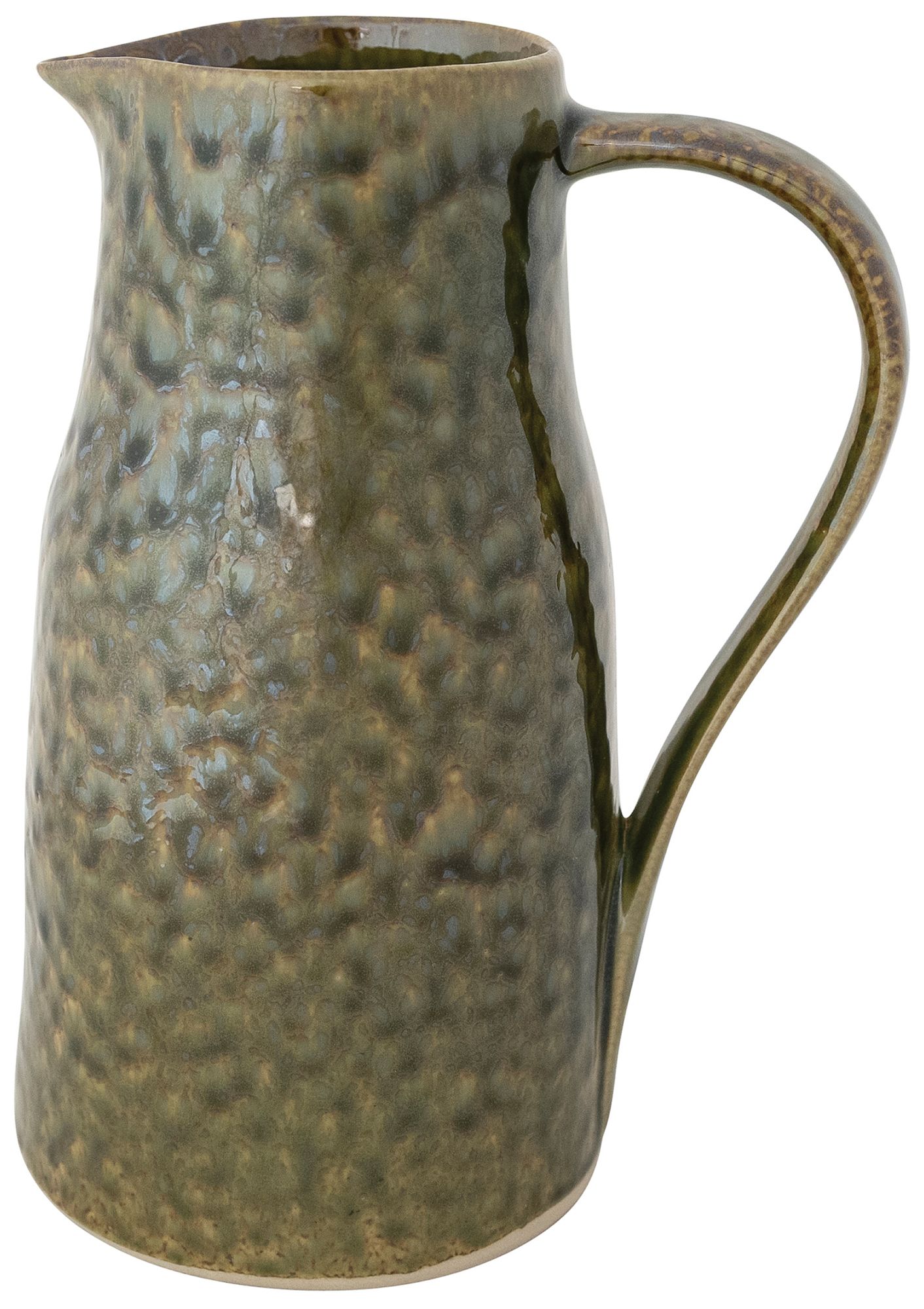 2-Quart Round Stoneware Pitcher in Reactive Glaze Green