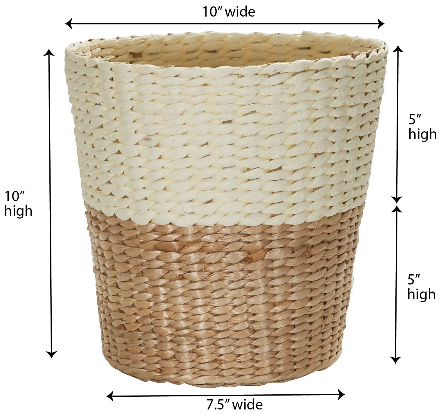 Image 3 2-Tone HandWoven Waste Basket more views