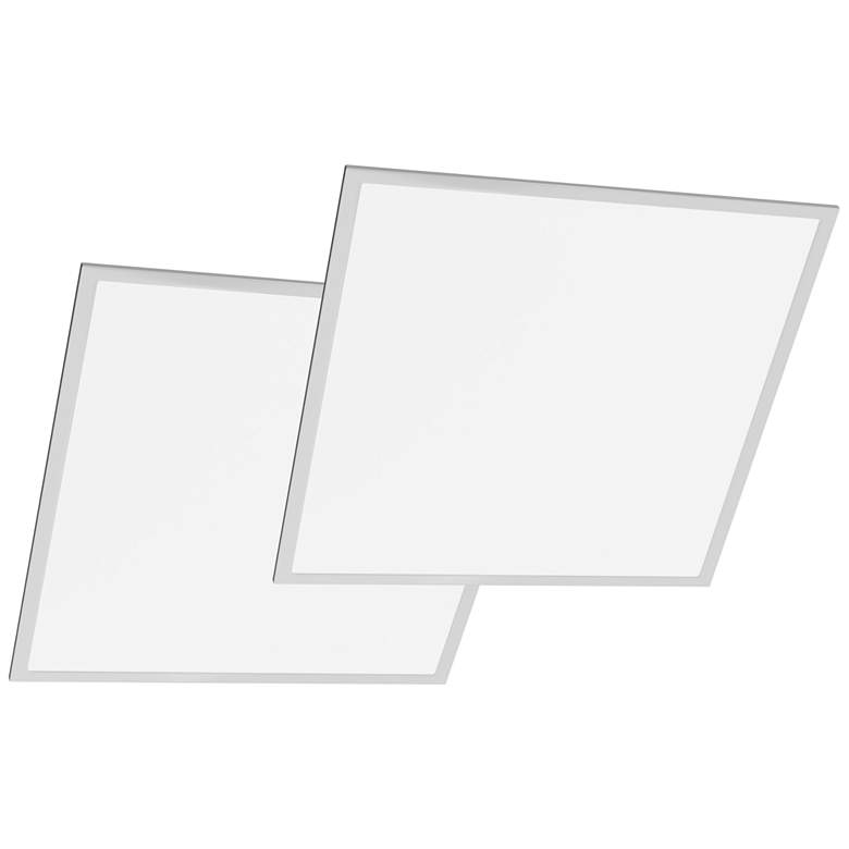Image 1 2' x 2' White LED Selectable CCT Flat Panel Lights Set of 2