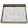 20.1" Gold Square Decorative Tray with Floral Design