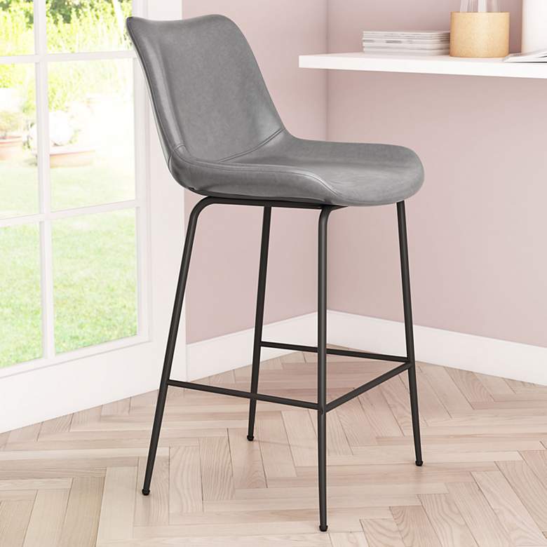 Image 1 20.1Lx20.1x38.6 Byron Counter Chair Gray