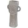 20.5" Gray Decorative Cement Head Planter with Handles