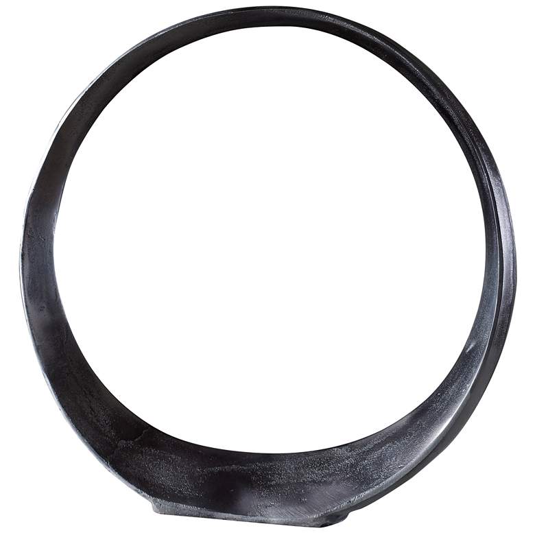 Image 1 20-in High Black Nickel Ring Sculpture