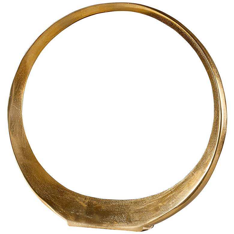 Image 1 20-in High Gold Large Ring Sculpture
