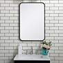 Thumbnail1 of 20-in W x 30-in H Soft Corner Metal Rectangular Wall Mirror in Black