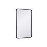 Thumbnail4 of 20-in W x 30-in H Soft Corner Metal Rectangular Wall Mirror in Black more views