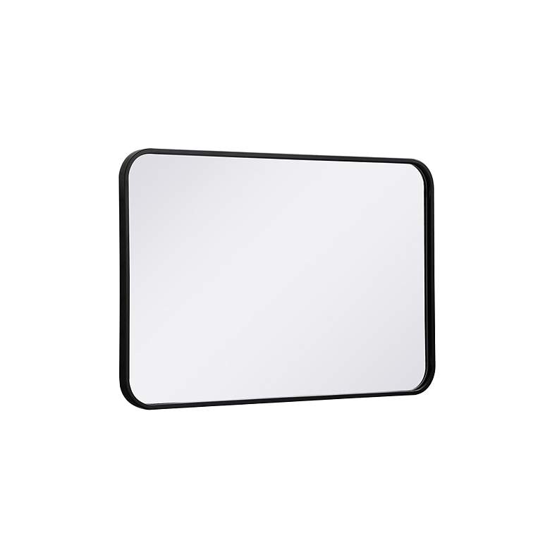 Image 6 20-in W x 30-in H Soft Corner Metal Rectangular Wall Mirror in Black more views