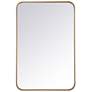 20-in W x 30-in H Soft Corner Metal Rectangular Wall Mirror in Brass