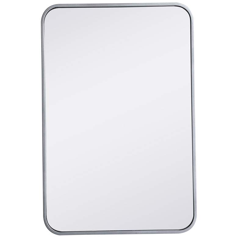 Image 1 20-in W x 30-in H Soft Corner Metal Rectangular Wall Mirror in Silver