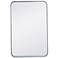 20-in W x 30-in H Soft Corner Metal Rectangular Wall Mirror in Silver