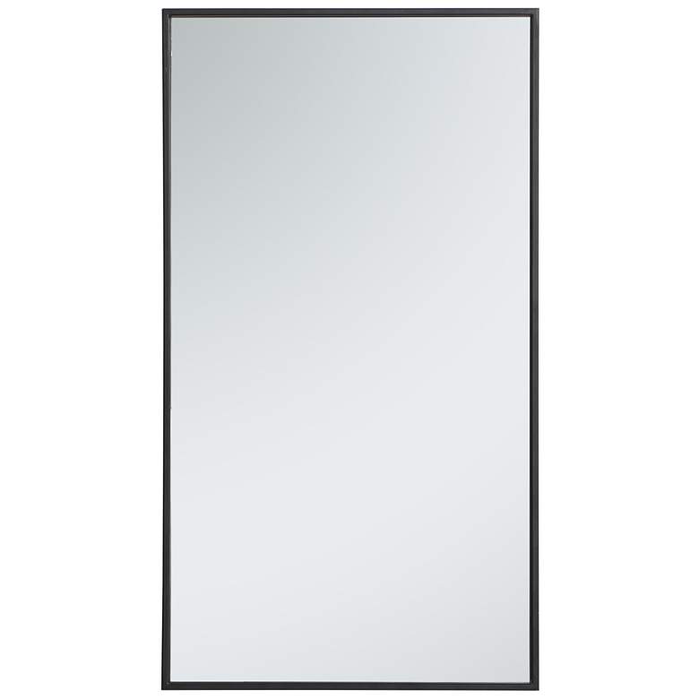 Image 1 20-in W x 36-in H Metal Frame Rectangle Wall Mirror in Black