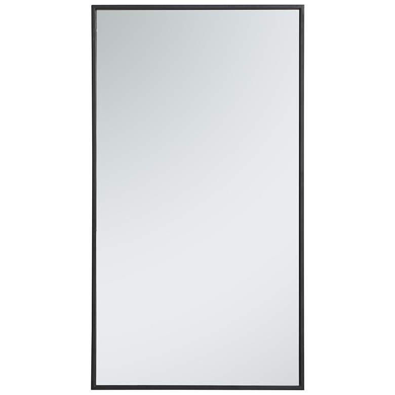 Image 2 20-in W x 36-in H Metal Frame Rectangle Wall Mirror in Black