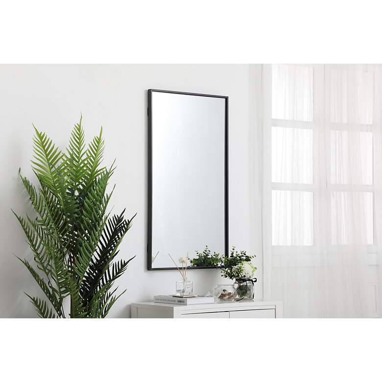 Image 5 20-in W x 36-in H Metal Frame Rectangle Wall Mirror in Black more views