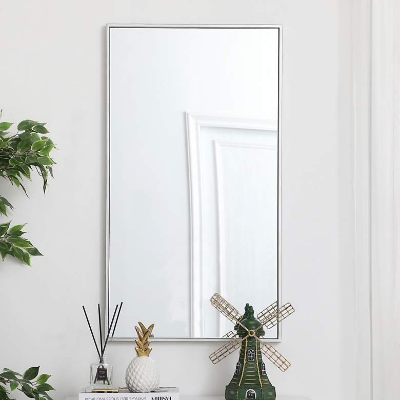 Image 2 20-in W x 36-in H Metal Frame Rectangle Wall Mirror in Silver