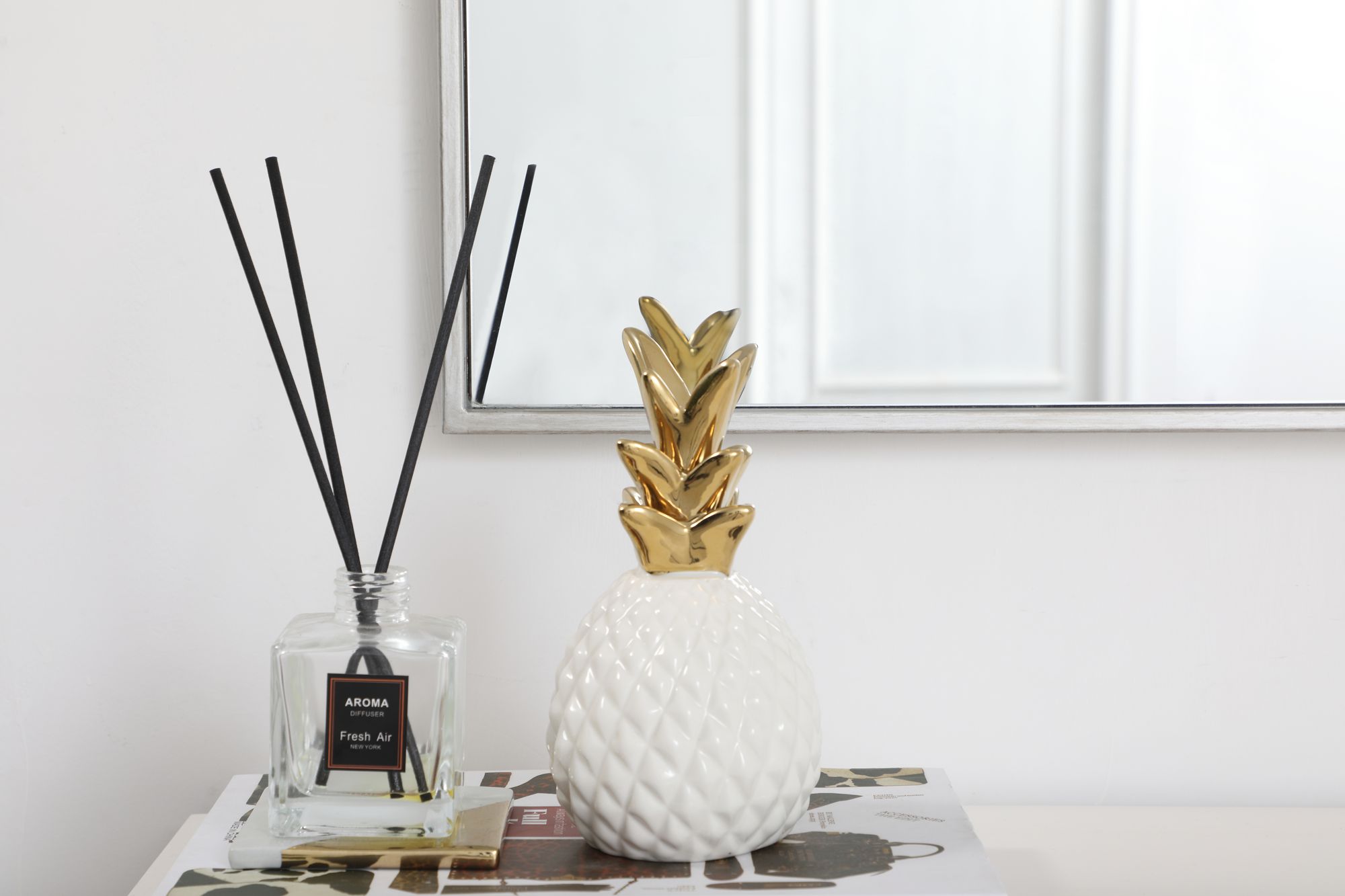 20-in W x 36-in H Metal Frame Rectangle Wall Mirror in Silver in scene