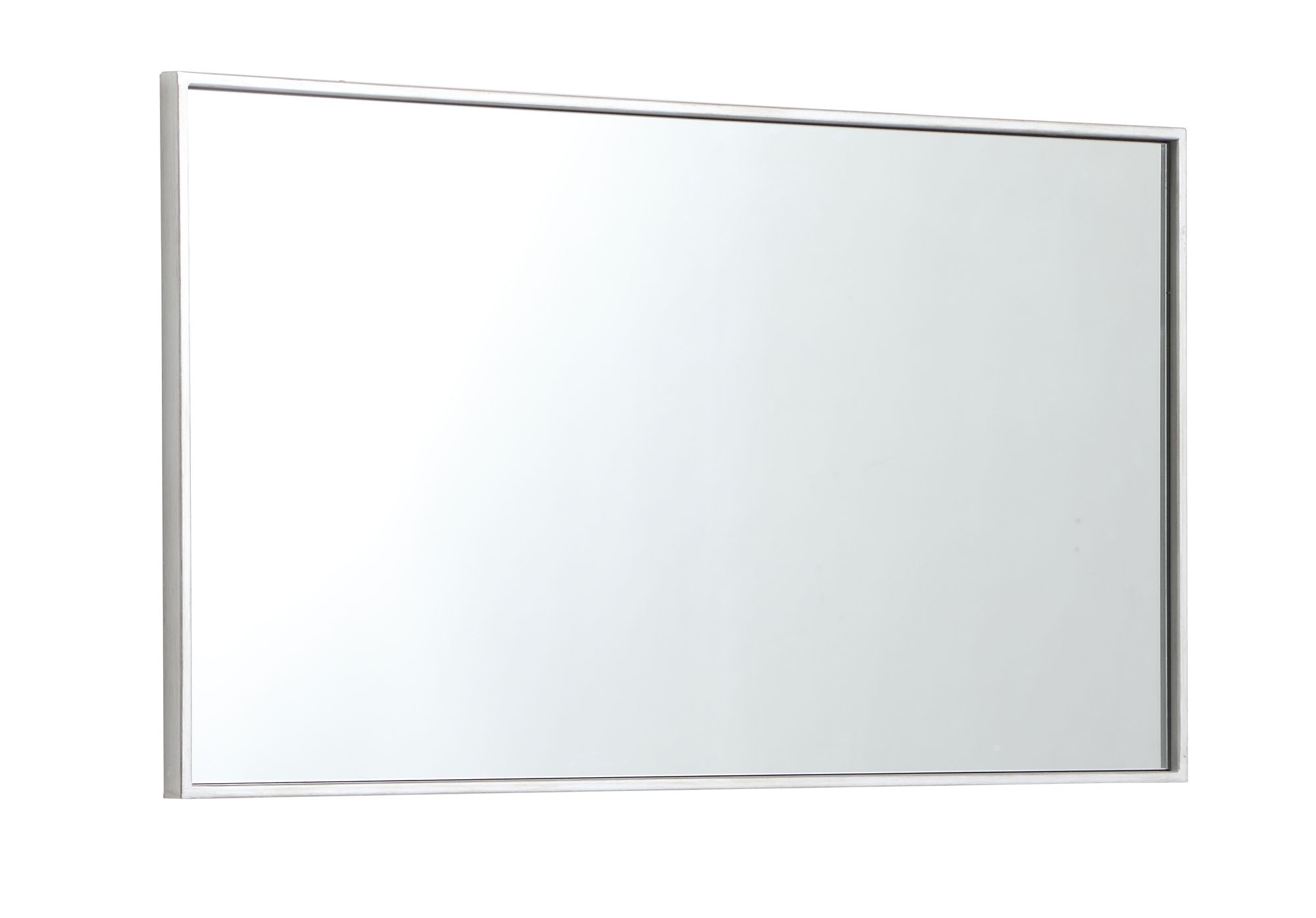 20-in W x 36-in H Metal Frame Rectangle Wall Mirror in Silver in scene