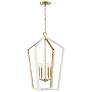 20" W x 27" H 4-Light Pendant in Flat White and Matte Brass made 