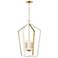 20" W x 27" H 4-Light Pendant in Flat White and Matte Brass made 