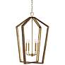 20" W x 27" H 4-Light Pendant in Nordic Wood and Matte Brass made
