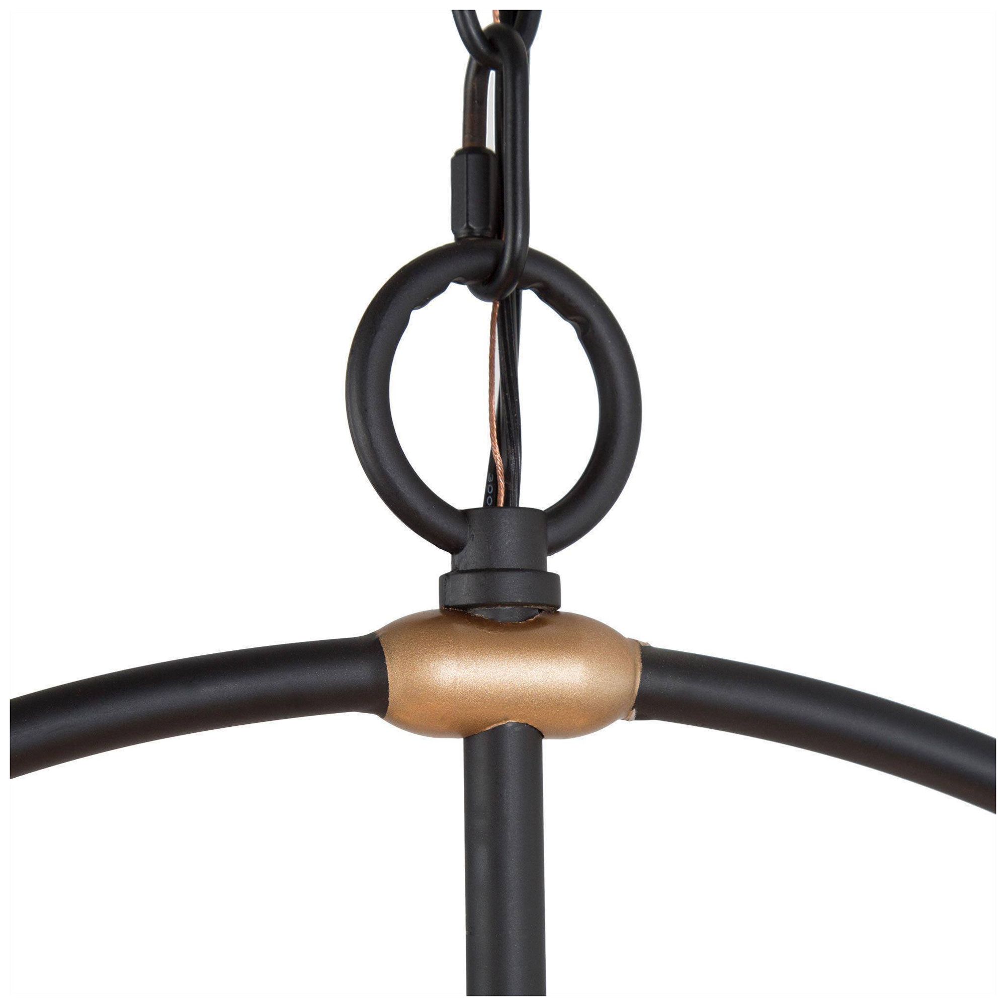 Image 3 20" Wide 6-Light Black Gold Lantern Globe Chandelier more views