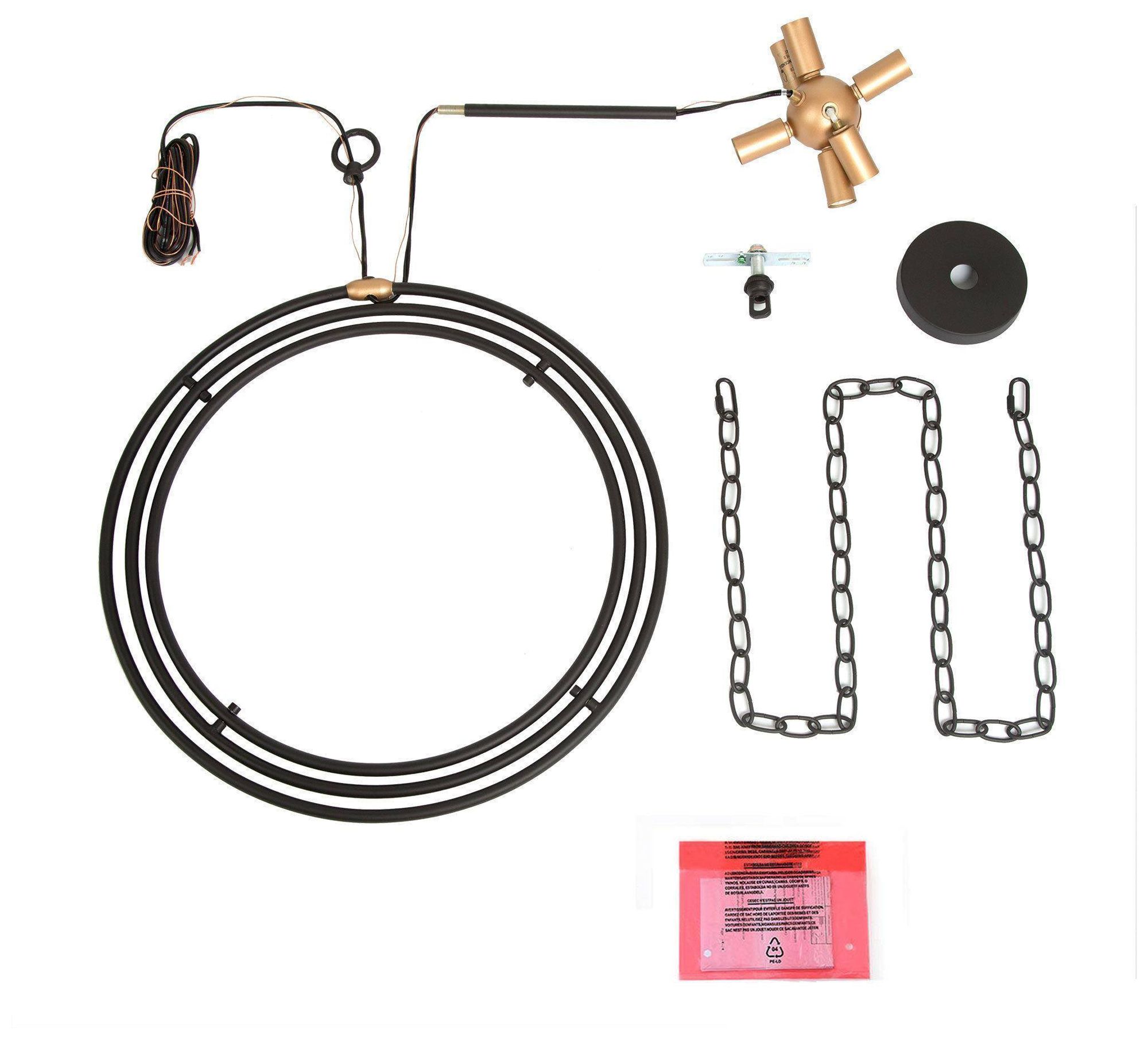 Image 5 20" Wide 6-Light Black Gold Lantern Globe Chandelier more views