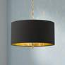 20" Wide Warm Gold Pendant Light With Black Shade