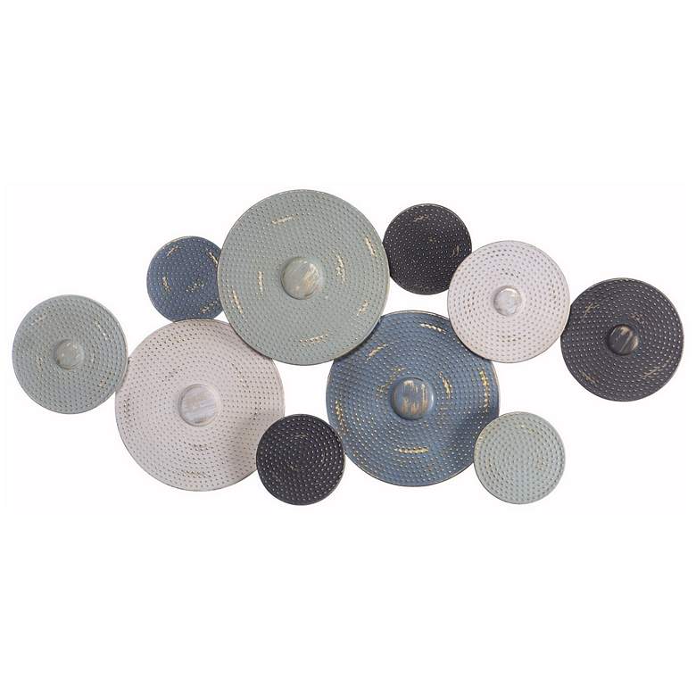 Image 1 20 inch x 44 inch Dashed Discs Multicolor Alternative Iron Wall Art