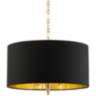 20" Wide Warm Gold Pendant Light With Black Shade