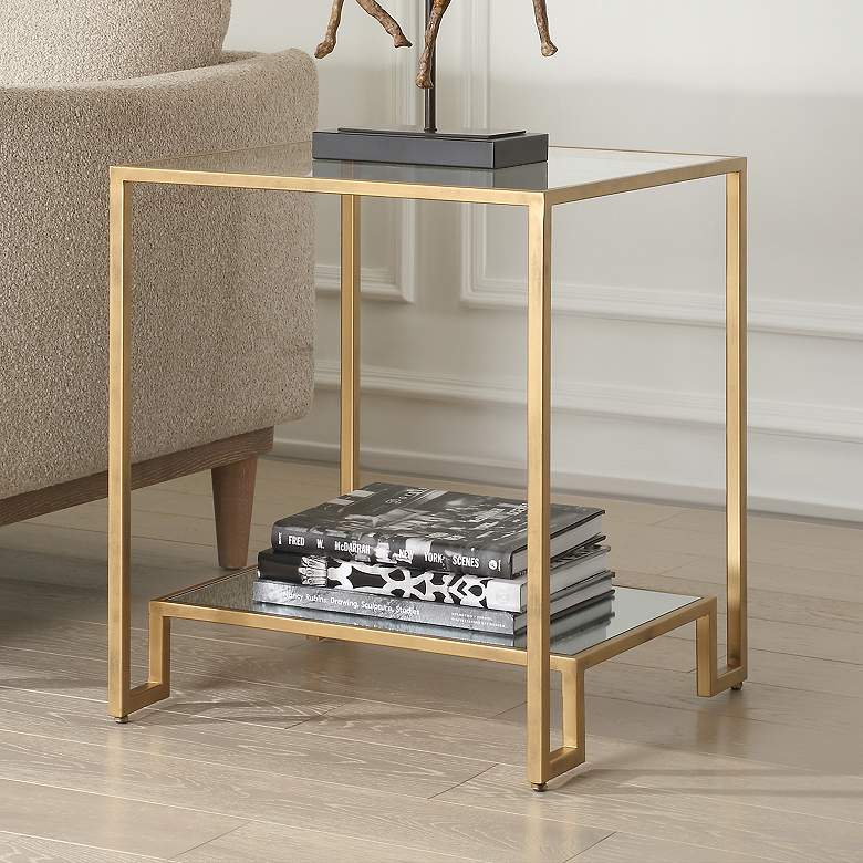 Image 1 20" Wide x 23" High Gold End Table