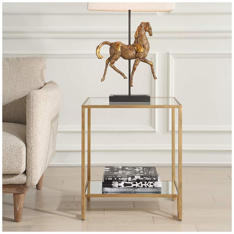 Image 3 20" Wide x 23" High Gold End Table more views