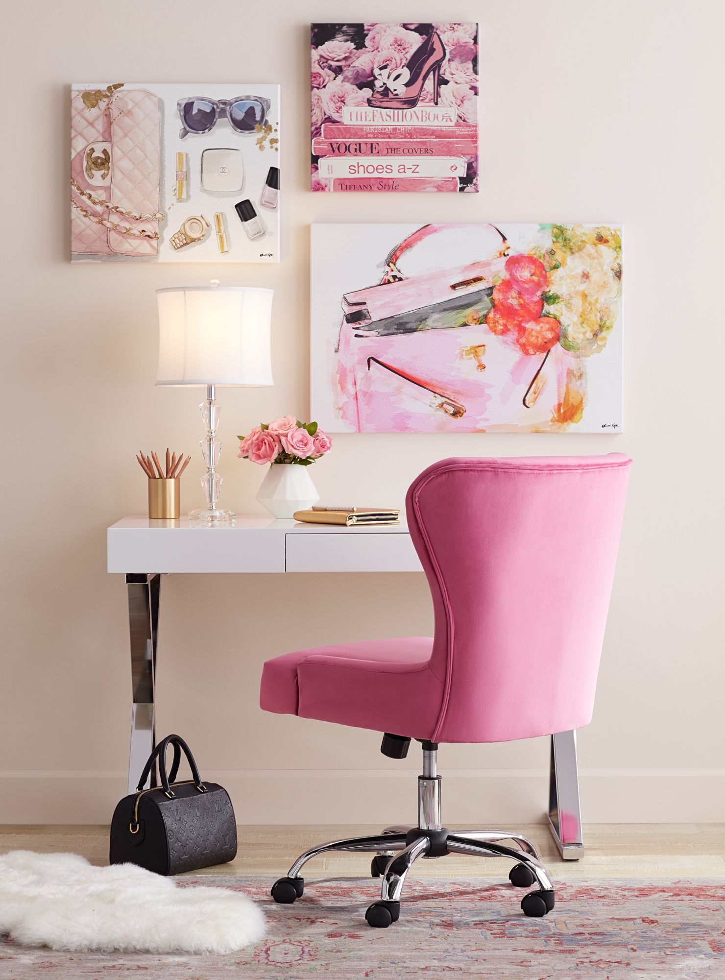 modern pink desk chair