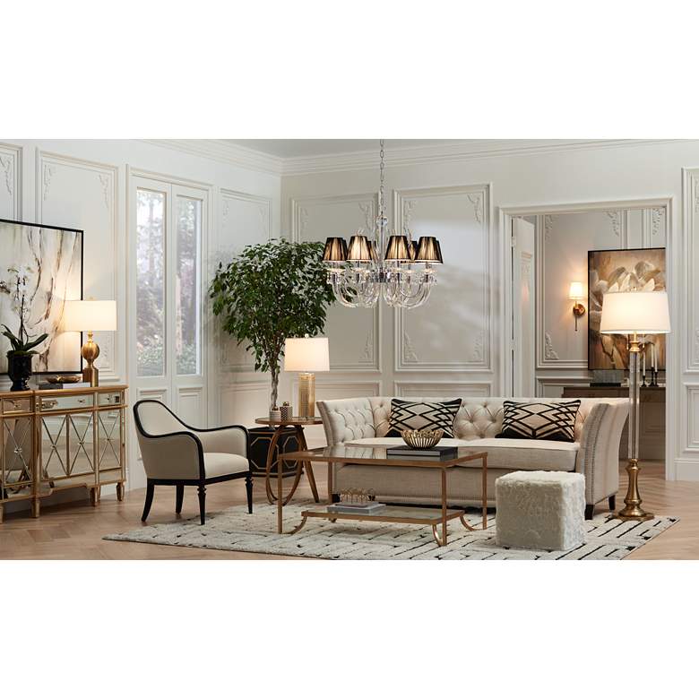 Image 1 Derry Street 32" Wide Chrome and Crystal 8-Light Chandelier in scene