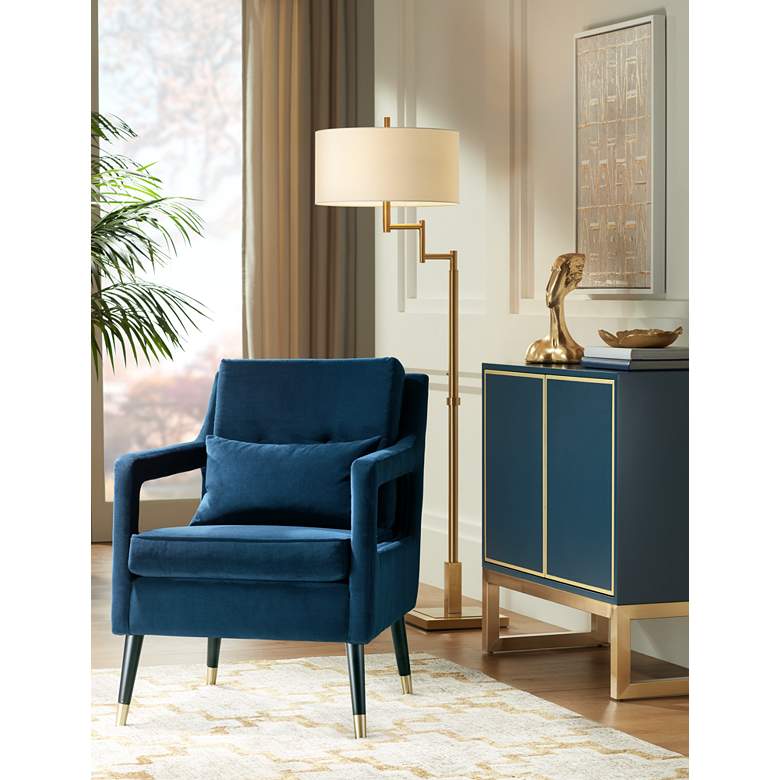 Image 1 Tarim 35 3/4 inch Wide Blue and Gold 2-Door Accent Cabinet in scene
