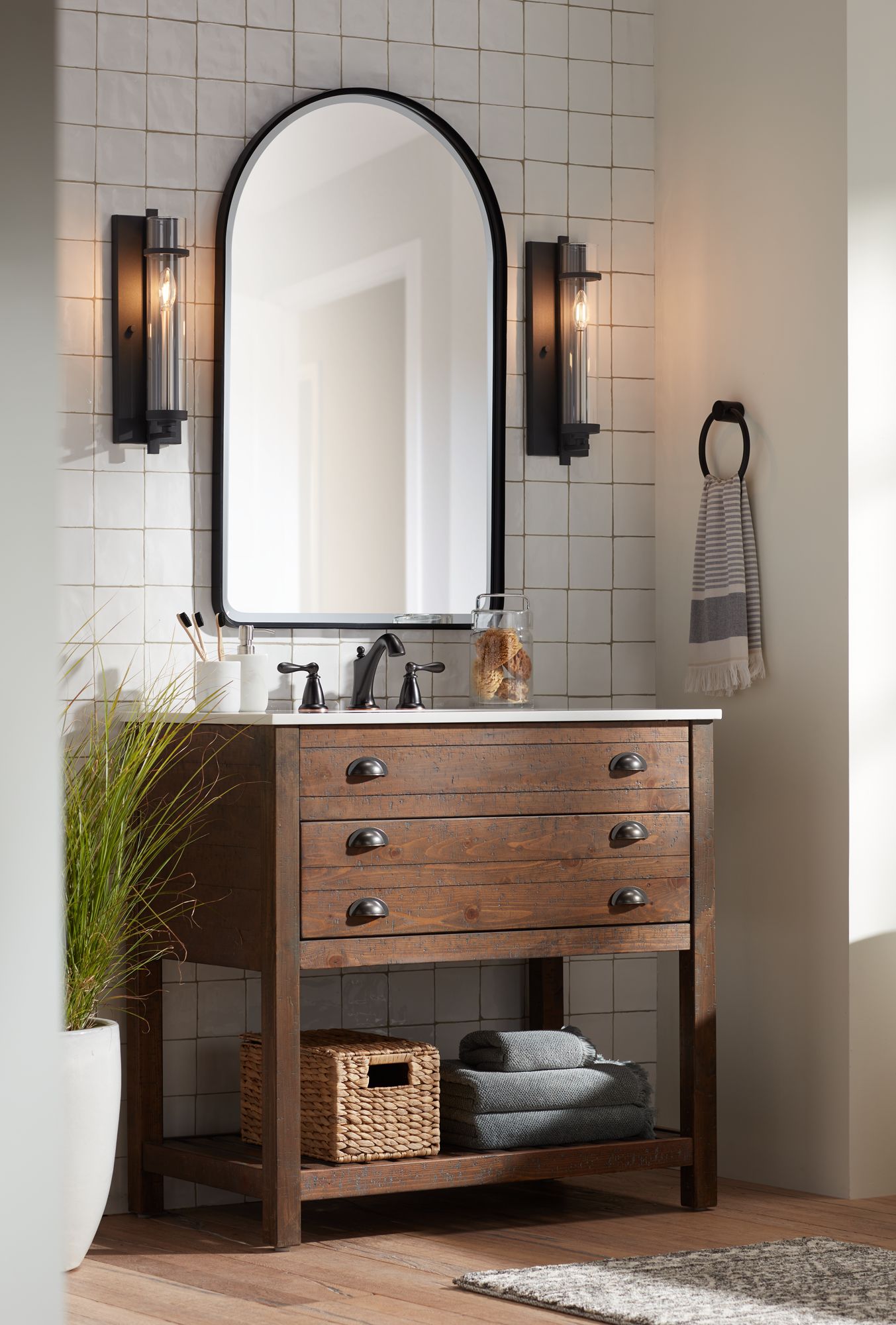 Rustic deals bathroom sconces