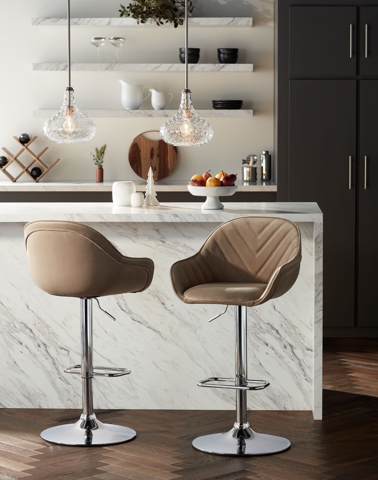 Brushed nickel discount swivel bar stools