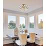 Thumbnail1 of Emilia 16" Wide Brass Clear Crystal 3-Light Ceiling Light in scene