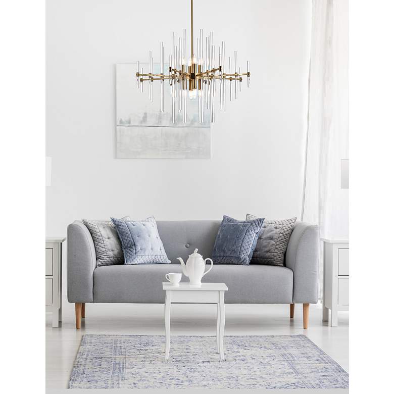 Image 1 Sienna 27" Wide Gold and Clear Glass 8-Light Pendant in scene