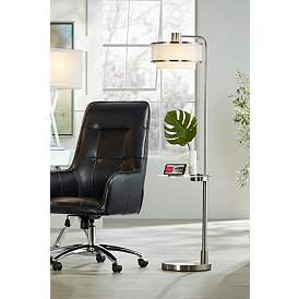 Image1 of Possini Euro Vogue 60" Modern Tray Table and USB Floor Lamp in scene