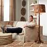 Thumbnail1 of Barnes and Ivy Forrest Sequoia Tree 61" Wicker Shade Rustic Floor Lamp in scene