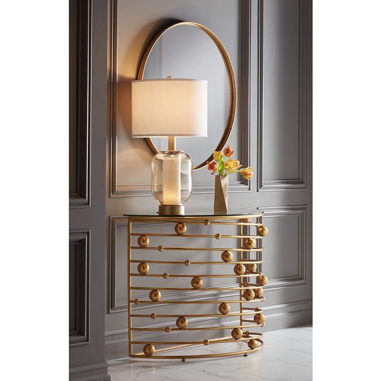 Image 1 Possini Euro Sophia 28" Champagne Glass Night Light Table Lamp in scene