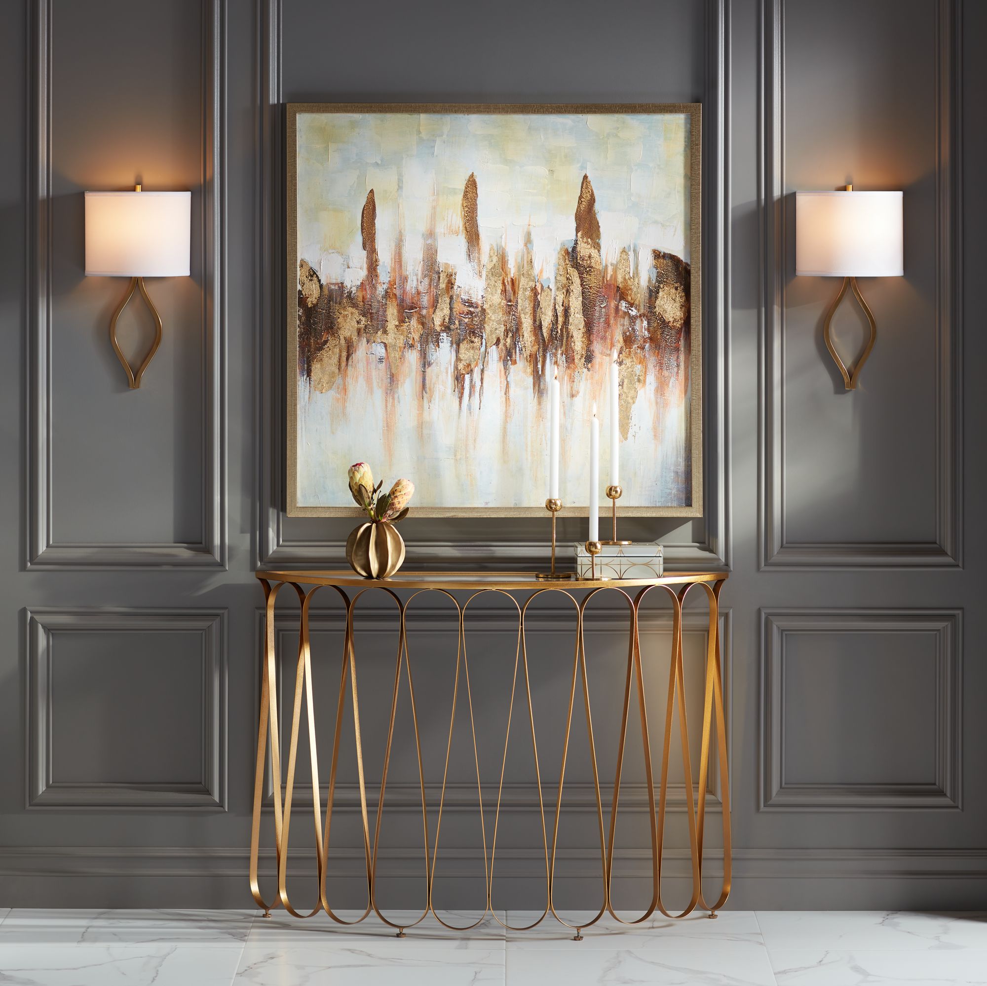 luxury gold console table