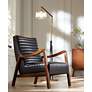 55 Downing Street Columbe Brown Faux Leather Modern Lounge Arm Chair in scene