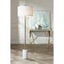 1_Possini Euro Milan 64" Gold Finish Modern Floor Lamp with Marble Base in scene