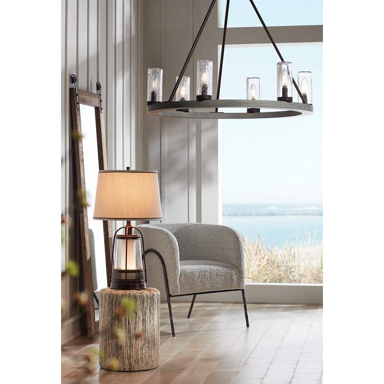 Image 1 Uttermost Jacobsen Ivory and Warm Gray Accent Chair in scene