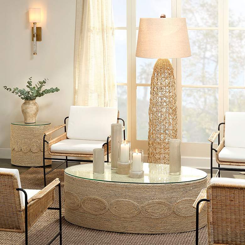 Image 1 Jamie Young Kauai 69" Modern Coastal Natural Rope Floor Lamp in scene