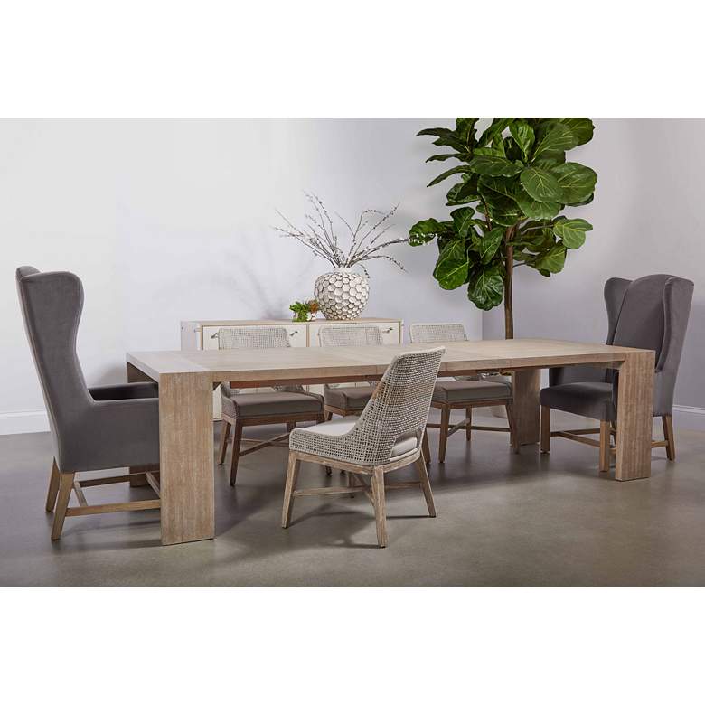 Image 1 Tropea Natural Gray Wood Rectangular Extension Dining Table in scene