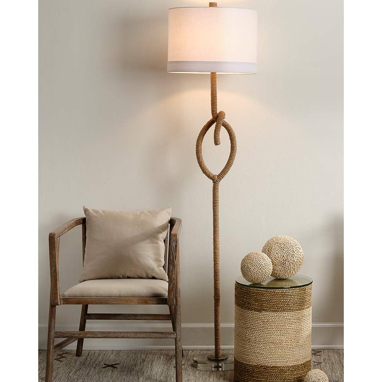 Image 1 Jamie Young Knot 70 inch Modern Natural Rope Floor Lamp in scene